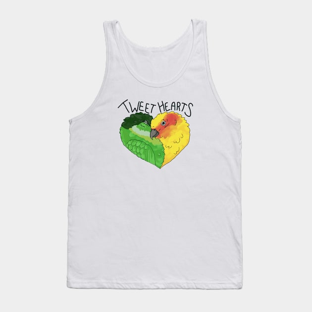 Tweet-Hearts, Birds in Love Design, Conures Tank Top by sheehanstudios